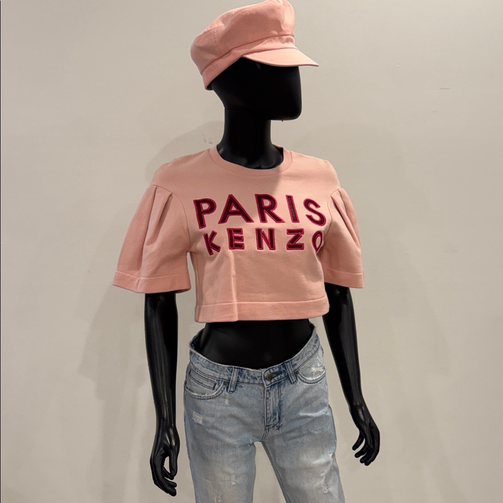 ✨ KENZO Paris Logo Cropped Sweatshirt Top – Size S – New - Picture 2 of 8
